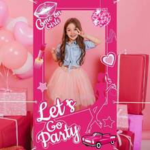 1 món đồ trang trí sinh nhật màu hồng, phụ kiện chụp ảnh màu hồng lấp lánh, trang trí chủ đề công chúa búp bê, trang trí tiệc độc thân, tiệc sinh nhật, tiệc cô dâu, đồ dùng tiệc màu hồng, kích thước 35.4 x 70.86 inch. - Nhiều màu - Xem 8