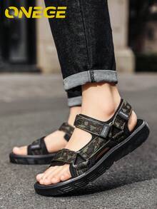 1双男士户外沙滩凉鞋，耐穿防滑休闲鞋 - 綠色 - 查看 14