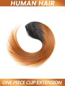 V-Shaped Hairpiece Clip In Human Hair Extensions Full Head Straight Invisible Wire Hair Extensions For Women T1B/30 - S1/30 - View 6