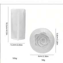 2个装欧式玫瑰造型香薰蜡烛硅胶模具，DIY香氛石膏装饰硅胶模具 - A-白色 - 查看 5