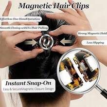 Magnetic Hair Clips – Strong Hold No-Slip Magnetic Hair Styling Clips, Seamless 2-In-1 Design For Easy Everyday Hairstyles, Gentle On All Hair Types Strong Hold - A - View 3
