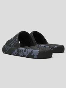 Dép đi trong nhà unisex, dép mềm mại in hình gấu hoạt hình XV, thích hợp cho mùa hè, màu đen/trắng, cỡ lớn 46-49. - màu đen - Xem 6
