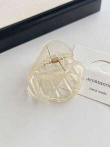 4pcs/Set Women's Coffee Color Solid Pumpkin Shaped Plastic Hair Clips, Fashion Versatile, Elegant Minimalist, Solid Marble Texture Hair Claws, Suitable For Daily, Casual, Party, Beach, Vacation, Hairstyling, Face/Hair Washing, Makeup, Outfit Accessories, Autumn Fashion Hair Clips, Autumn Hair Accessories, Winter Hair Clips, Summer Hair Clips - Multicolor - View 7