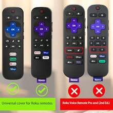 Dark Blue Silicone Sleeve Cover For Roku Stick Remote Case Compatible With Hisense And  Smart TV Controllers Protective Holder For Remote Control - 夜光藍 - 查看 2