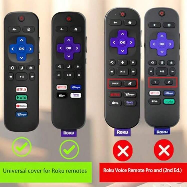 Dark Blue Silicone Sleeve Cover For Roku Stick Remote Case Compatible With Hisense And  Smart TV Controllers Protective Holder For Remote Control - Xanh Nonglow - Xem 2