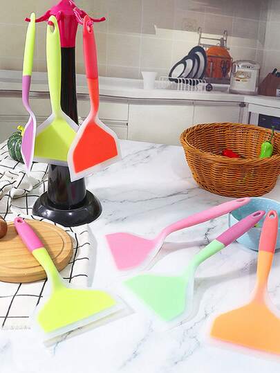 1pc Non-Stick Spatula, Wide Silicone Spatula - Heat Resistant & Dishwasher , Suitable For Cooking Omelets, Pizza, Steak, Pancakes, And Sandwiches