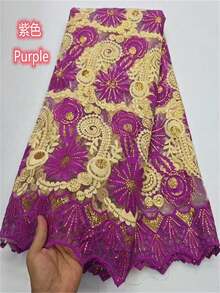 2026 Luxury African Nigerian Net LaceWater Soluble Fabric Green High Quality Mesh French Sequins Tulle Sewing Fabric For Wedding Party 1yard/5yard - A - View 11