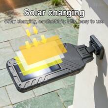 2026 Super Bright Solar Light Outdoor Garden Courtyard Wall Light Waterproof 3-Mode Large Range Lighting Street Light With Remote Control Intelligent Human Sensing Solar Light - Black - View 7