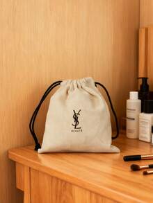 Yves Saint Laurent Cosmetic Set, Beige Drawstring Bag, Libre Body Lotion, Canvas Drawstring Bag, Body Cream Set, Travel Bag - + White - View 9