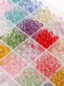 50pcs 8mm Transparent Glass Beads, Crystal Clear Glass Beads, Suitable For Jewelry Making DIY Bracelets, Necklaces, Clothing Weaving - 8mm-50pcs - View 2