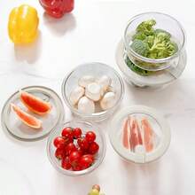 Juego de Contenedores de Almacenamiento de Vidrio con Tapas Herméticas a Prueba de Fugas Apto para Microondas Congelador Lavavajillas-B029 - Blanco Marfil -5p - Ver 6