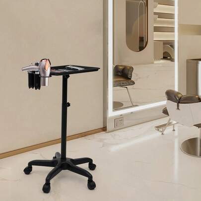 Aluminum Instrument Salon Tray Tattoo Rolling Station Salon Trolley Adjustable
