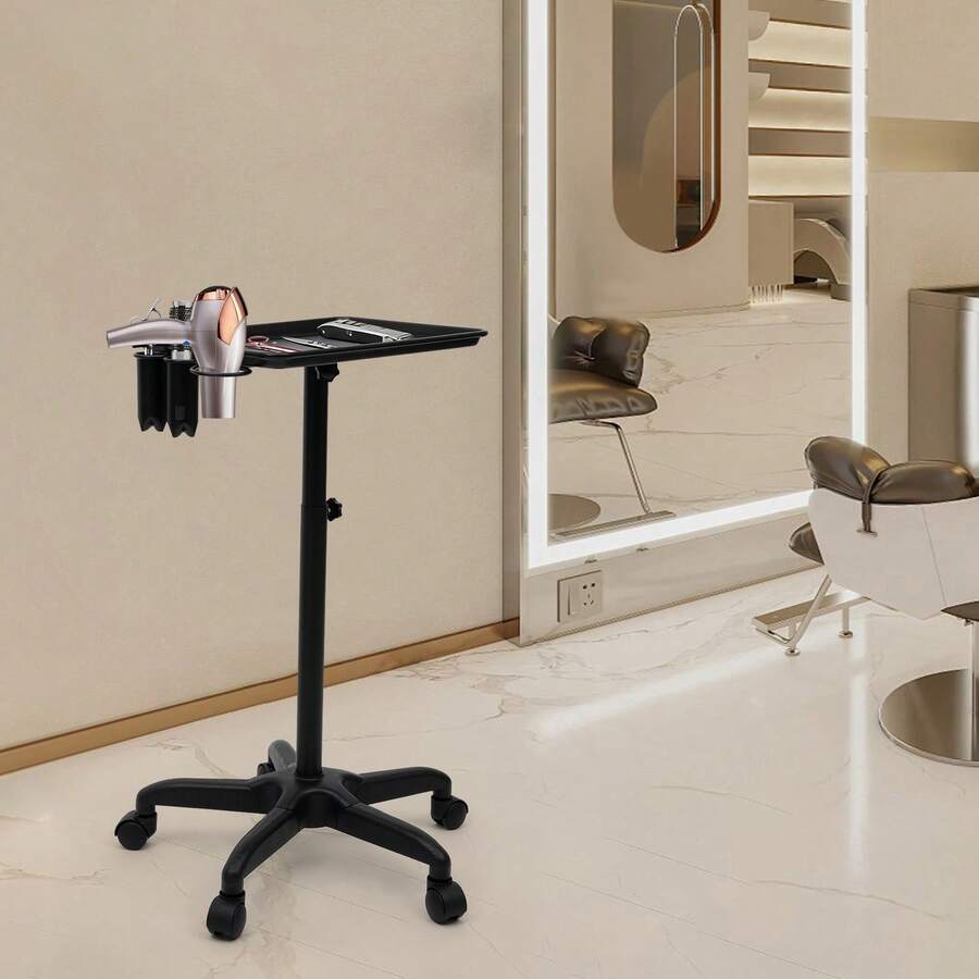 Aluminum Instrument Salon Tray Tattoo Rolling Station Salon Trolley Adjustable - A - View 1