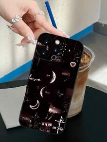 1个字母和爱心印花暗黑浪漫风格2D手机壳，时尚个性化，适合作为礼物送给女朋友、闺蜜、妻子、爱人、阿姨、老板、姐妹、情侣、同学、老师，生日或节日礼物，柔软哑光黑色保护壳，兼容 13/17/16/15/14/13/12/11/Pro/ProMax/X/XR/XS/XSMAX/7/8/PLUS等型号。 - 黑色 - 查看 5