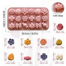 1/2pcs Flower Chocolate Mold, Silicone Ice Cube Tray, Daisy Candy Mold, Tulip Flower Mold, Bow Leaf Jelly Mold, Ice Mold Pudding Mold, Soap Mold, Cookie Mold, For Dessert Making - Multicolor - View 2