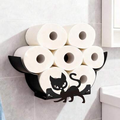 Hållare för kattpapper, dekorativt hängande tillbehör för hemmafixering, lämplig för badrum, kök och sovrum. Den är utdragbar, vikbar och hållbar, vilket gör den till en praktisk heminredningsartikel. En kreativ förvaringshylla för toalettpapper.