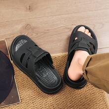Dép lê quai ngang đế mềm chống trượt cỡ lớn dành cho nam, thích hợp cho các cặp đôi đi dã ngoại. - màu đen - Xem 3