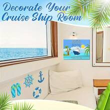 6/8 piezas Pegatinas magnéticas para decoración de puerta de barco de crucero, adecuadas para ancla, decoración de puerta de barco de crucero, salvavidas, coche, refrigerador, decoración de vacaciones al aire libre, primavera y verano - 6Pcs - Ver 6