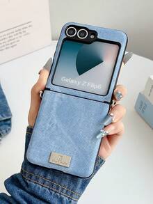 1 pieza Llavero, Cordón para el cuello con hebilla lateral de mezclilla y funda de teléfono de diseño de mano compatible con Samsung Galaxy Z Flip3, Flip4, Flip5, Flip6, Flip7FE - Multicolor - Ver 10