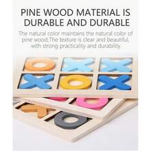 1个2026木制井字棋三子棋盘，互动桌面游戏，送给男孩、女孩、家人、朋友的完美礼物，生日、派对皆宜 - 彩色 - 查看 10