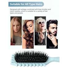 2035 Curl Define Brush Lược định hình lọn tóc xoăn, lược chải tóc xoăn để gỡ rối, tạo kiểu và định hình tóc xoăn, lược hình kẹo có lỗ thông hơi dành cho tóc ướt hoặc khô, phù hợp cho phụ nữ và bé gái, định hình với răng lược bên, giảm xơ rối tóc, bộ dụng cụ tạo kiểu tóc, phụ kiện làm đẹp tại nhà. - Nhiều màu - Xem 8