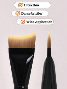 OEIEZ Professional Korean-Style Liquid Foundation Brush, Flat & Soft Bristles, Suitable For Liquid Foundation And Cream Makeup, Achieve Seamless Application (Black) - Black - View 7