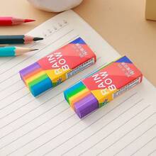 20pcs/Pack Rainbow Erasers | Multicolor Erasers, Learning Supplies And Fun Desktop Decor - Multicolor - View 7