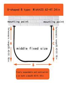 Stainless Steel Shower Curtain Rods - U Shaped, Wall Mounted, Rustproof Metal, Fixed & Adjustable Styles For Bathroom - U-shaped Bar - View 8