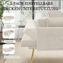 Sofa Bed Mattress - Beige + Velvet - View 5