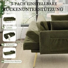 Sofa Bed Mattress - Green + Teddy - View 11