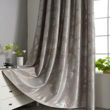 1件装欧式极简银箔叶子印花遮光窗帘 - 彩色 - 查看 15