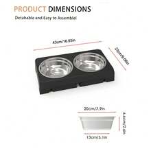 Adjustable Height Stainless Steel Dog Bowls With Foldable Metal Stand, Suitable For Small, Medium And Large Dogs - 2600ml - View 4