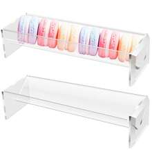 Transparent Cookie Tray, Transparent Macaron Display Plate, Rectangular Cookie Rack, Family Food Display Stand. - Clear - View 12