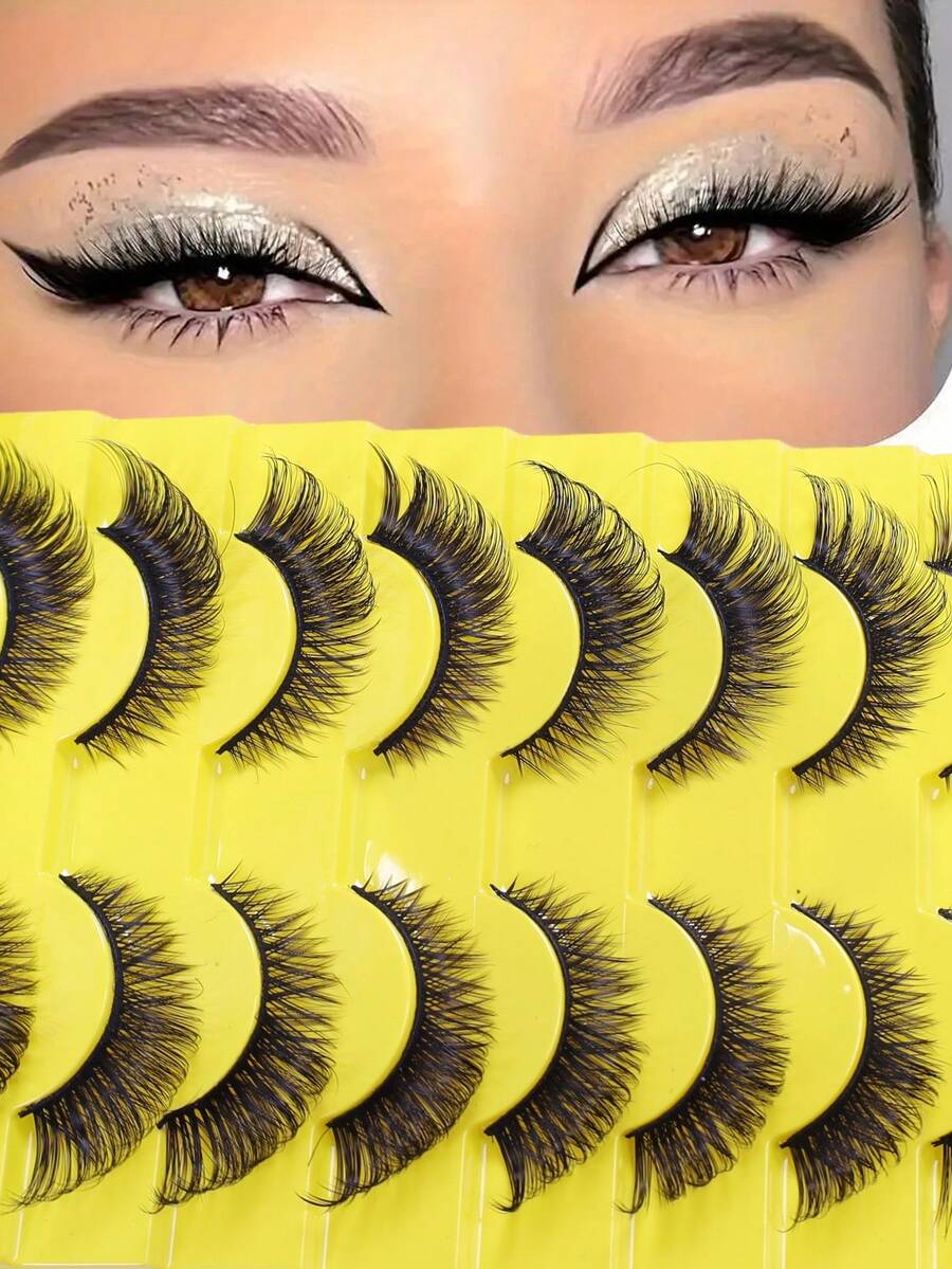 10对新款卡通狐狸斜角假睫毛，欧美风全条假睫毛 - 濃密款 - 查看 1