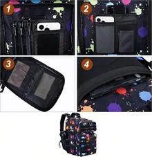Sac à dos tactique militaire LHI 45 litres résistant à l'eau pour le trekking, la montagne, la chasse et les voyages - Idéal pour les hommes, les sports de plein et l'équipement militaire - Camouflage fluorescent - Voir 6