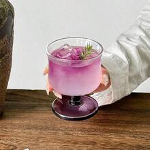 2pcs Purple Stemware, Curved Glass Cups, Sweet Wine Glasses, Champagne Cocktail Glasses, Dishwasher , Perfect Stemware, Essential Glassware For Birthday Party And Home - Purple - View 8