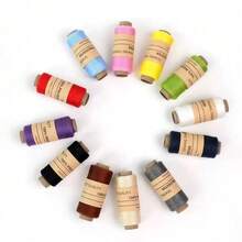 12 Colors Leather Paper Box Sewing Thread, Household Sewing Thread, Colorful Hand Sewing Thread, Small Roll 402 Sewing Machine Thread, Suitable For DIY Sewing, Needlework, Cross Stitch, Mending, Hand Sewing, Quilting And Sewing Machines - 12pcs Mixed Colors - View 3
