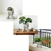 1 chậu cây cầm tay phong cách Wabi-Sabi sáng tạo, thiết kế tối giản kiểu Bắc Âu, thích hợp trồng cây mọng nước, hoa trang trí bàn làm việc văn phòng. - B - Xem 5