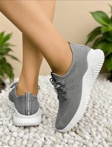2025 New Women's Breathable Mesh Running Shoes - Lightweight Casual Sports Shoes. With Stable Support, Soft Rubber Sole And Solid Color Design, They Are Suitable Walking, Jogging And Daily Wear. They Are Fashionable And Comfortable Shoes. - Upgraded Gray - View 5