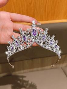 1 Stück große silberne Krone, modischer koreanischer Stil Krone, geeignet als Kopfschmuck für Geburtstage und Aufführungen - Silber - Übersicht 5