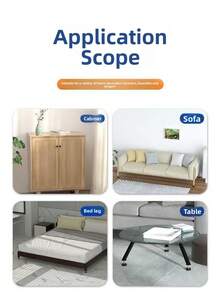 家具增高垫，自粘式床头防撞防摇晃固定器 - 黑色 - 查看 2