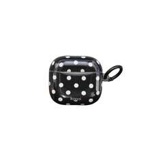 极简黑白波点元素蓝牙耳机保护套挂环 4/ Pro 3/ Pro 2/ 2 保护套/极简女士耳机保护套/时尚女士耳机保护套/苹果耳机保护套/苹果耳机套周年纪念礼物 - 黑色 - 查看 14