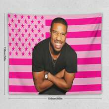 1PC Actor Michael B Jordans Printed American Flag Decorative Tapestry, Patriotic Star Spangled Banner Design, Album Tapestry, Suitable For Horizontal Wall Hanging In Bedroom, Dormitory, And Living Room, Easy To Hang, Ideal Holiday Gift For Teenagers, Dormitory Room Accessories - 1PC - 查看 14