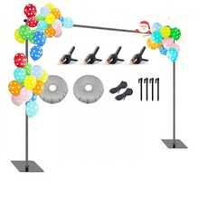 Backdrop Stand, 7ft H X 10ft W Adjustable Photography Background Support Frame Kit With Stable Flat Base & Metal Steel Poles For Wedding, Birthday, Party Decoration - Black - View 1