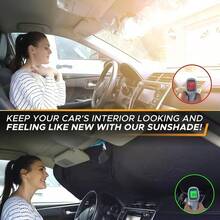 1pc Car Windshield Sun Shade, Silver Coated Non-Transparent, Effective Heat Insulation And UV Protection, Rapid Cooling For Summer Driving - 1 Piece Car Sun Visor - View 2