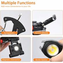 1 Portable USB Rechargeable Hands-Free Flashlight | Mini Keychain Light With Bottom Magnet, Pen Clip Design Headlamp, 3 Light Modes, Multi-Functional Emergency Lantern, Hanging Tent Light, Suitable For Travel, Camping, Fishing - A - View 7