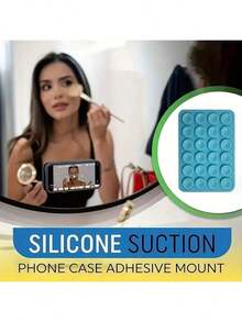 2-In-1 Silicone Suction Cup Phone Grip, Silicone Reusable, Stable Adhesion No Residue, Suitable For Watching Videos, Commuting, Sports - A - View 2