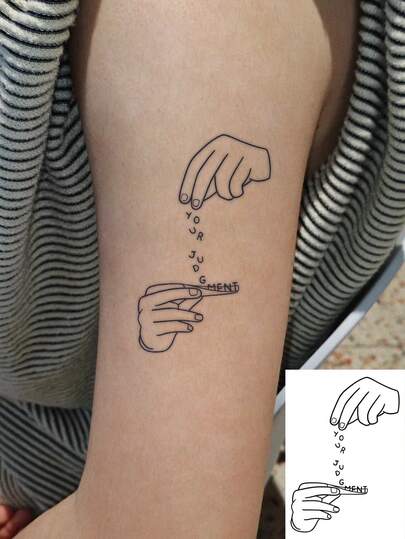 1pc 7-14 Days Lasting Herbal Temporary Tattoo, Gothic Style Abstract Mysterious Pattern Hand Tattoo Sticker, Waterproof Temporary Tattoo Sticker, Suitable For People