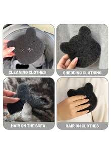 8个可重复使用的宠物毛发去除海绵 | 洗衣机绒毛和毛发收集器 | 宠物主人专用防毛发洗衣球 - 黑色 - 查看 7