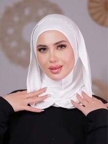 1件装女士纯色拉法帽滑雪面罩颈部保暖弹性头带头巾，透气舒适弹力宽边吸汗防滑多功能运动头饰，简约时尚围巾，帽子和配套头带合二为一 - 多色 - 查看 10